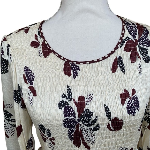 NWT Ba&sh Daya Ivory Floral Polka Dot Midi Dress Small Romantic French - Picture 7 of 16